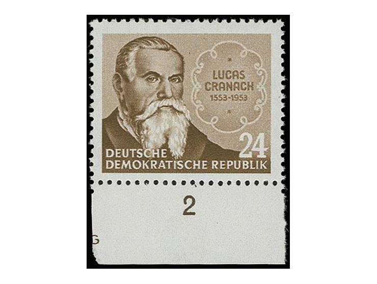 Cranach 24 Pfg. mit Wz. 2X I, postfrsiches Unterrandstück, sehr selten, Fotoattest Mayer BPP (Mi. 2500,-)
