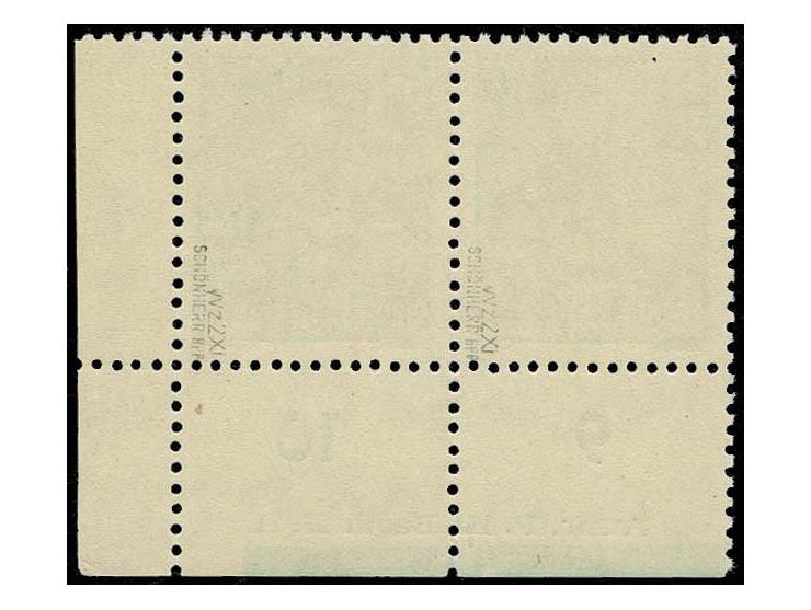5 Pfg. mit Wz. 2X I im waagerechten Paar aus der rechten unteren Bogenecke mit Druckkontrollvermerk 3 "Auftr.P.111 Barth 23.1