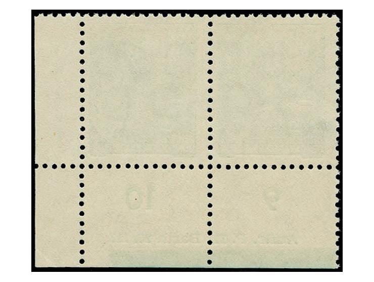 5 Pfg. mit Wz. 2X I im waagerechten Paar aus der rechten unteren Bogenecke mit Druckkontrollvermerk 4 "Auftr.P.111 Barth 20.1
