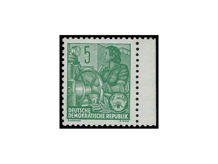 Fünfjahrplan 5 Pfg. mit Wz. 2Y I, postfrisches rechtes Randstück, sign. Dr. Wittmann sowie Mayer BPP (Mi. 450,-)