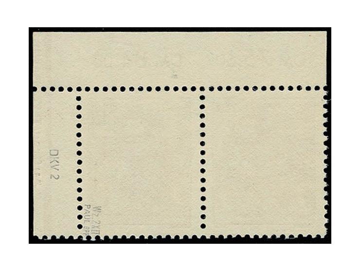 84 Pfg. mit Wz. 2X II im waagerechten Paar aus der rechten oberen Bogenecke mit Druckkontrollvermerk 2 "Auftrag P.272 Barth 2