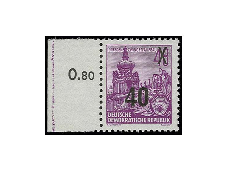 40 auf 48 Pfg. mit glänzendem Aufdruck und Wz. 2Y I, postfrisches linkes Randstück der Neuauflage, Fotoattest Mayer BPP (Mi. 