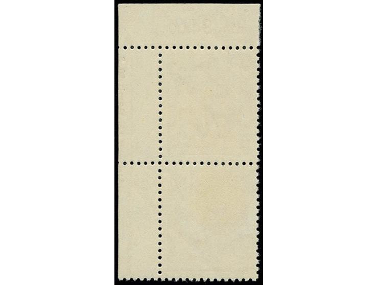 70 auf 84 Pfg. mit Wz. 2X I im senkrechten Paar aus der rechten oberen Bogenecke mit Druckkontrollvermerk 4 "Auftr. P 273 Bar