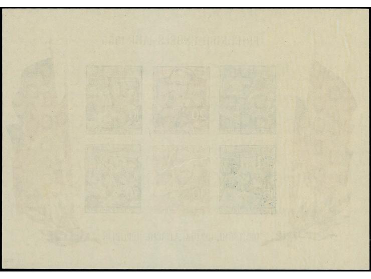 Engels-Block mit Farbe blaugrau bei 30 Pfg.-Marke um ca. 4 mm nach unten verschoben (Mi. bisher unbekannt), postfrisch, Fotoa