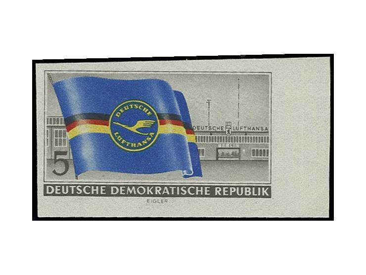 1956, Ziviler Luftverkehr 5 Pfg. ungezähnt, postfrisches rechtes Randstück, Fotoattest Mayer BPP (Mi. 700,-)