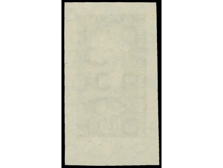 10 Pfg. schwarzoliv, ungezähnter Probedruck mit Wz. 2X I, postfrisch, Fotoattest Mayer BPP (Mi. 2600,-)