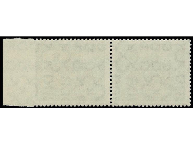 1959, Heimische Vögel 25 Pfg. im waagerechten rechten Randpaar, im Rand ungezähnt, postfrisch (Mi. 900,-)