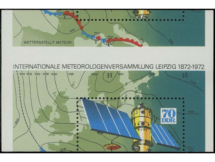 1972, Meteor-Block total verschnitten, postfrisch, Fotobefund Mayer BPP