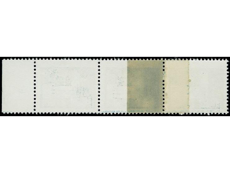 25 Pfg. im Unterrand-Dreierstreifen auf geklebter Papierbahn (Mi. bisher unbekannt), postfrisch, Fotoattest Mayer BPP