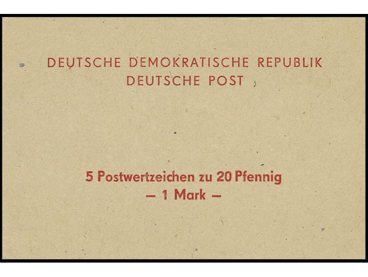 Heftchen 1 M. "Posthorn auf 1. Deckelseite fehlend" mit Inhalt 5 x Mi.-Nr. 1858, postfrisch, Richter 2 a N 2, das Stück ist d