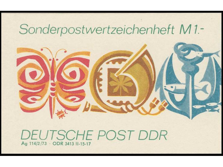 Heftchen 1 M. "Freizeit" mit Druckvermerk "Ag 114/2/73 &bull; ODR 3413 II-15-17" und Inhalt 5 x Mi.-Nr. 1888, postfrisch, Ric