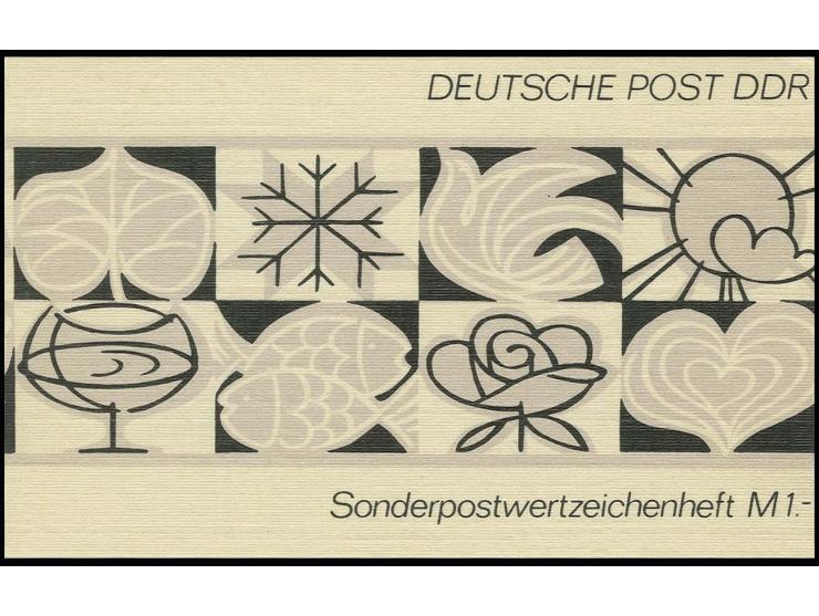 1974, Heftchen 1 M. "Flora und Fauna" mit Deckelfarbe "mattlilagrau/schwarz" und Inhalt 10 x Mi.-Nr. 2433, postfrisch, Richte