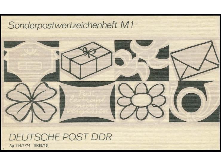 1974, Heftchen 1 M. "Flora und Fauna" mit Deckelfarbe "mattlilagrau/schwarz" und Inhalt 10 x Mi.-Nr. 2433, postfrisch, Richte
