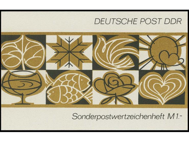 Heftchen 1 M. "Flora und Fauna" mit Deckelfarbe "ocker/schwarz" und Inhalt 10 x Mi.-Nr. 1843, postfrisch, Richter 6 cjz (Mi. 