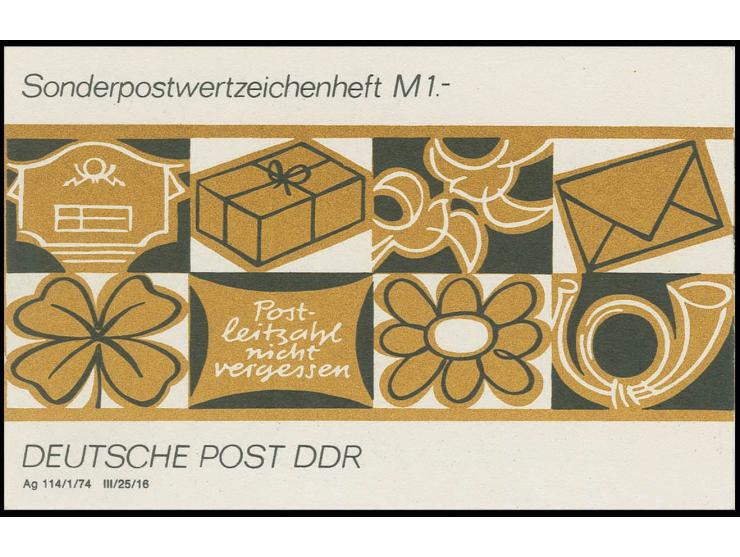 Heftchen 1 M. "Flora und Fauna" mit Deckelfarbe "ocker/schwarz" und Inhalt 10 x Mi.-Nr. 1843, postfrisch, Richter 6 cjz (Mi. 