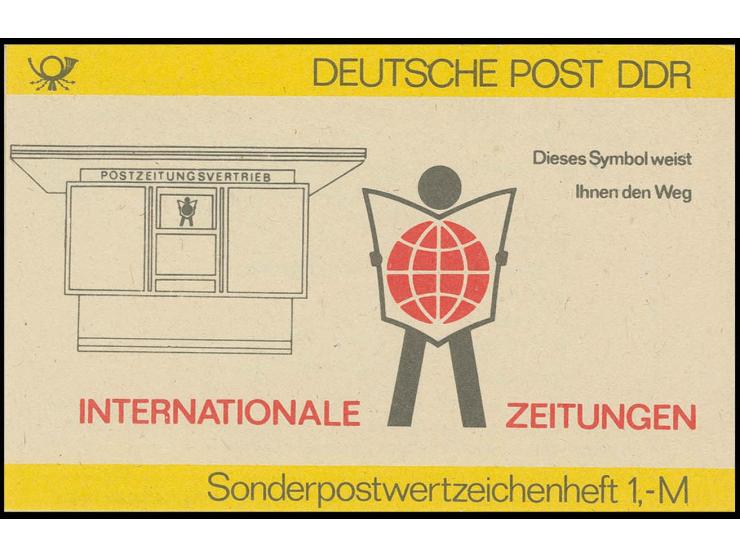1985, Heftchen 1 M. "Post- und Zeitungswesen" mit Druckvermerk auf der 2. und 3. Deckelseite und Inhalt 10 x Mi.-Nr. 2957, po