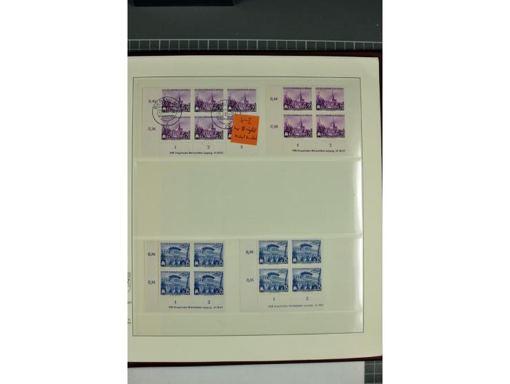 1949/90, in den Hauptnummern nahezu komplette postfrische Sammlung der Druckvermerke und Druckereizeichen, meist in Vierer- o
