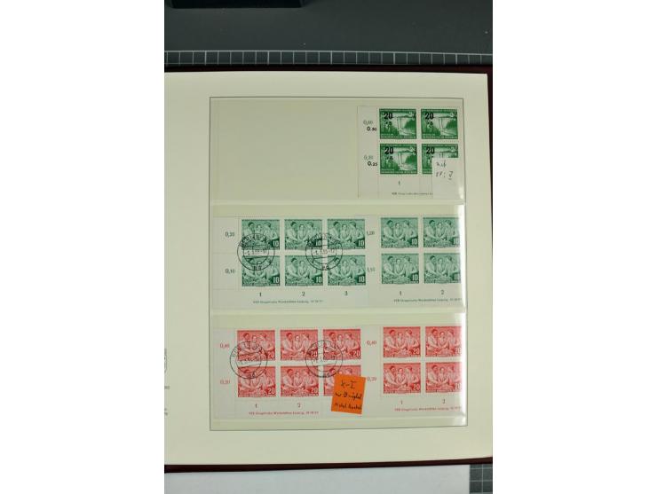 1949/90, in den Hauptnummern nahezu komplette postfrische Sammlung der Druckvermerke und Druckereizeichen, meist in Vierer- o