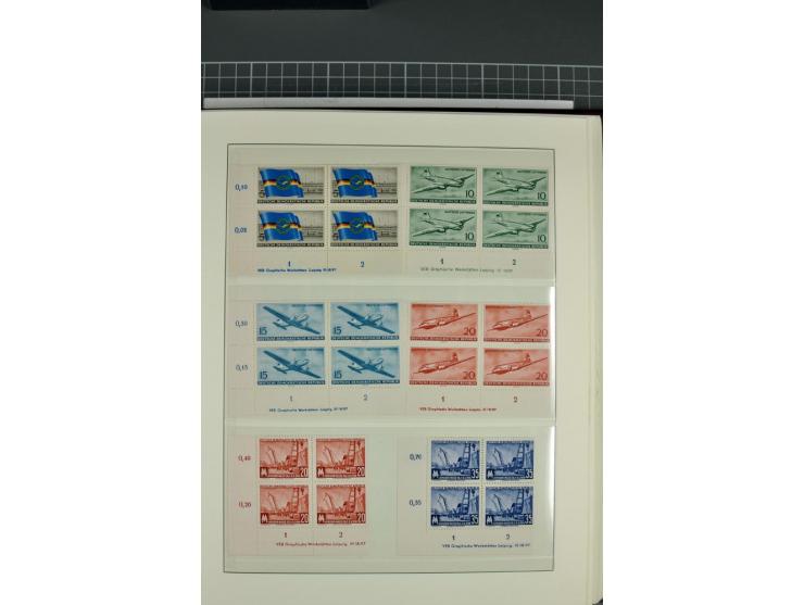 1949/90, in den Hauptnummern nahezu komplette postfrische Sammlung der Druckvermerke und Druckereizeichen, meist in Vierer- o
