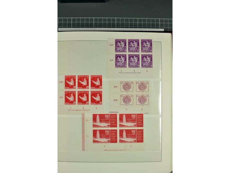 1949/90, in den Hauptnummern nahezu komplette postfrische Sammlung der Druckvermerke und Druckereizeichen, meist in Vierer- o
