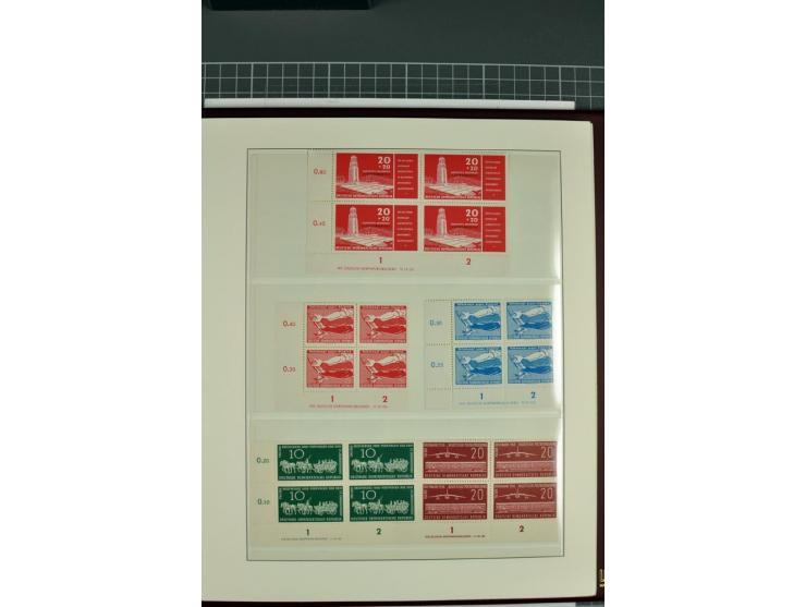 1949/90, in den Hauptnummern nahezu komplette postfrische Sammlung der Druckvermerke und Druckereizeichen, meist in Vierer- o