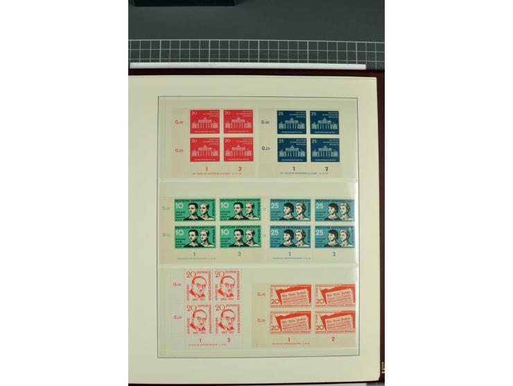 1949/90, in den Hauptnummern nahezu komplette postfrische Sammlung der Druckvermerke und Druckereizeichen, meist in Vierer- o