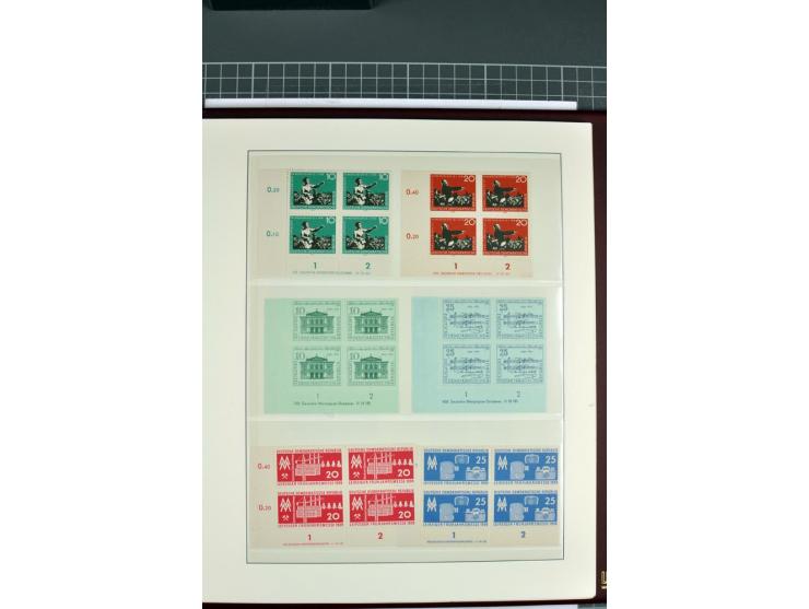 1949/90, in den Hauptnummern nahezu komplette postfrische Sammlung der Druckvermerke und Druckereizeichen, meist in Vierer- o