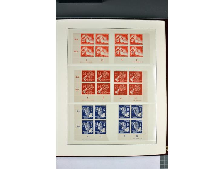 1949/90, in den Hauptnummern nahezu komplette postfrische Sammlung der Druckvermerke und Druckereizeichen, meist in Vierer- o