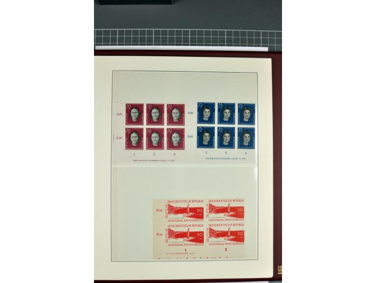 1949/90, in den Hauptnummern nahezu komplette postfrische Sammlung der Druckvermerke und Druckereizeichen, meist in Vierer- o