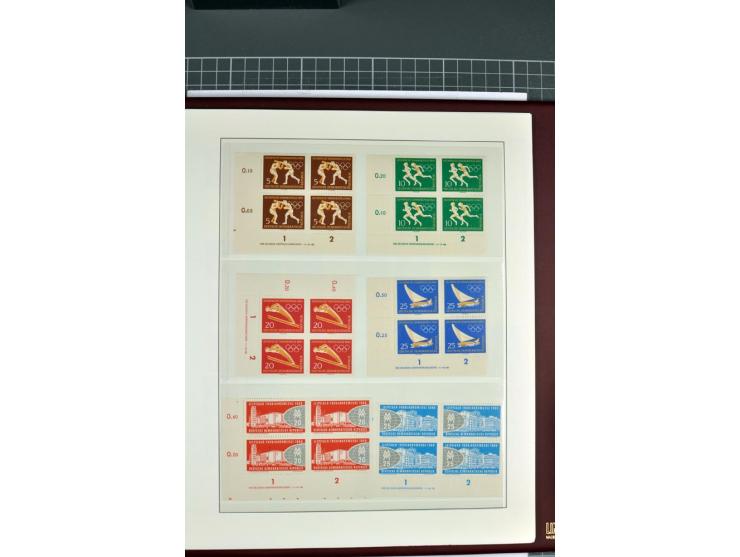 1949/90, in den Hauptnummern nahezu komplette postfrische Sammlung der Druckvermerke und Druckereizeichen, meist in Vierer- o