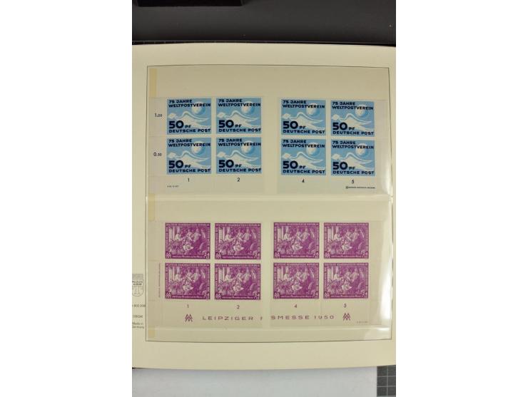 1949/90, in den Hauptnummern nahezu komplette postfrische Sammlung der Druckvermerke und Druckereizeichen, meist in Vierer- o