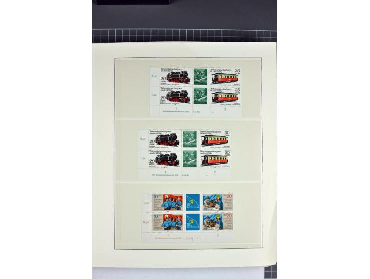 1949/90, in den Hauptnummern nahezu komplette postfrische Sammlung der Druckvermerke und Druckereizeichen, meist in Vierer- o