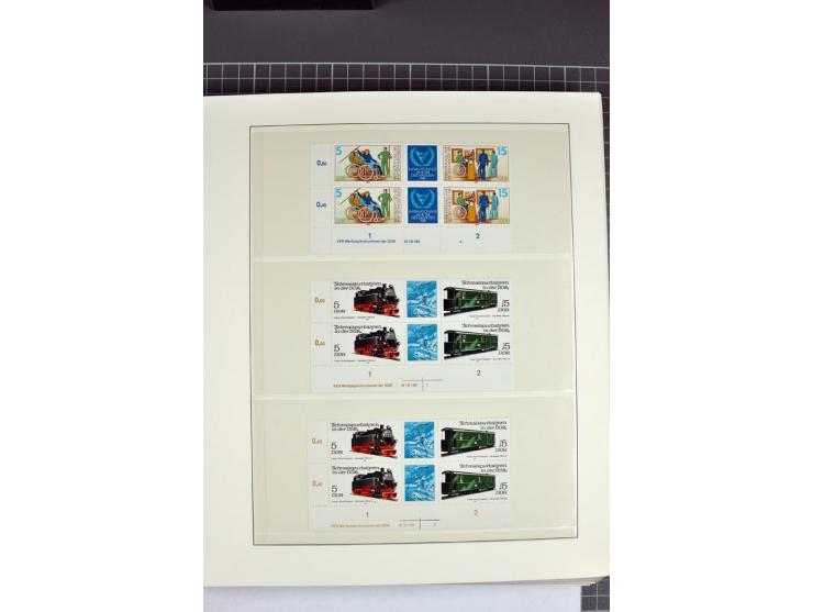 1949/90, in den Hauptnummern nahezu komplette postfrische Sammlung der Druckvermerke und Druckereizeichen, meist in Vierer- o
