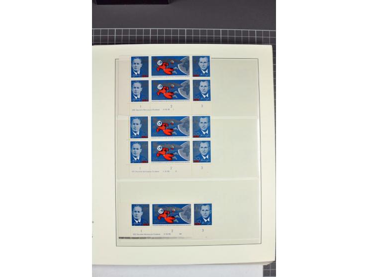 1949/90, in den Hauptnummern nahezu komplette postfrische Sammlung der Druckvermerke und Druckereizeichen, meist in Vierer- o