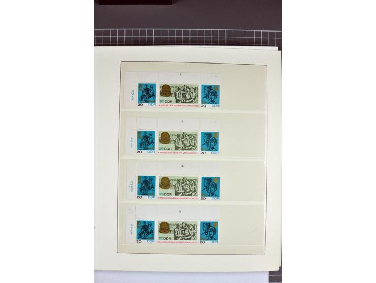 1949/90, in den Hauptnummern nahezu komplette postfrische Sammlung der Druckvermerke und Druckereizeichen, meist in Vierer- o