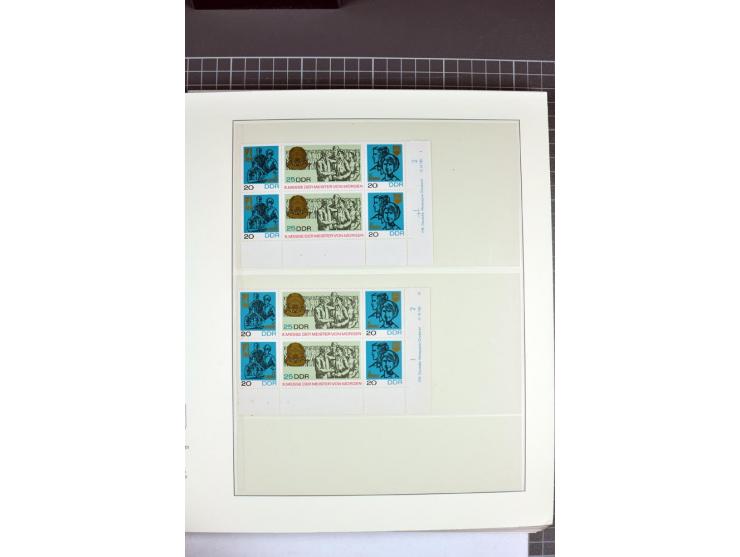 1949/90, in den Hauptnummern nahezu komplette postfrische Sammlung der Druckvermerke und Druckereizeichen, meist in Vierer- o