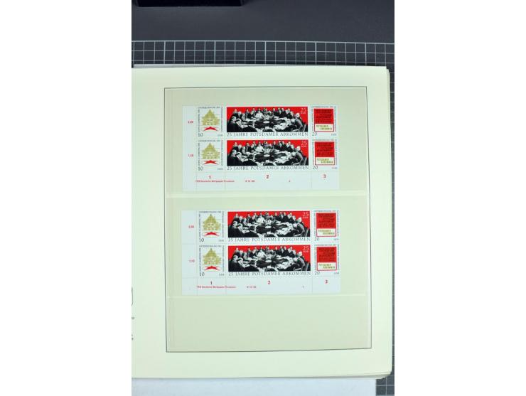1949/90, in den Hauptnummern nahezu komplette postfrische Sammlung der Druckvermerke und Druckereizeichen, meist in Vierer- o