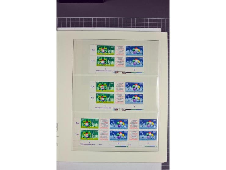 1949/90, in den Hauptnummern nahezu komplette postfrische Sammlung der Druckvermerke und Druckereizeichen, meist in Vierer- o