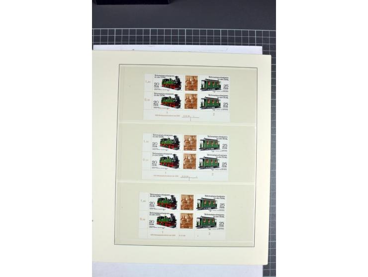 1949/90, in den Hauptnummern nahezu komplette postfrische Sammlung der Druckvermerke und Druckereizeichen, meist in Vierer- o