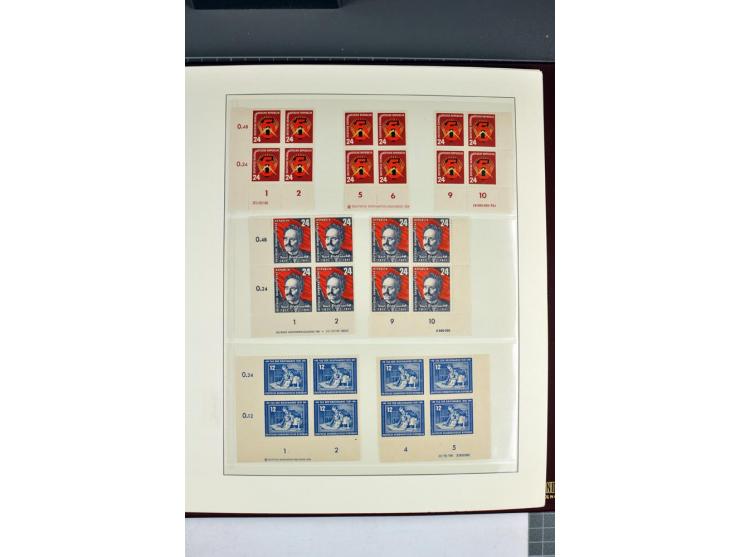 1949/90, in den Hauptnummern nahezu komplette postfrische Sammlung der Druckvermerke und Druckereizeichen, meist in Vierer- o