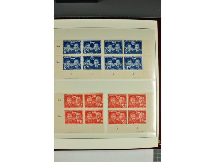 1949/90, in den Hauptnummern nahezu komplette postfrische Sammlung der Druckvermerke und Druckereizeichen, meist in Vierer- o