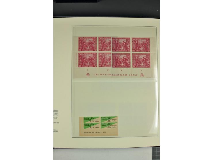 1949/90, in den Hauptnummern nahezu komplette postfrische Sammlung der Druckvermerke und Druckereizeichen, meist in Vierer- o