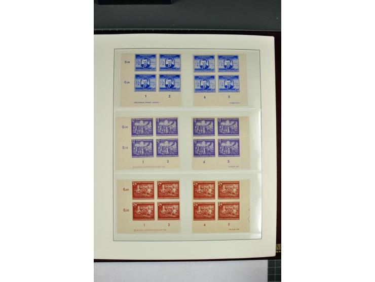 1949/90, in den Hauptnummern nahezu komplette postfrische Sammlung der Druckvermerke und Druckereizeichen, meist in Vierer- o