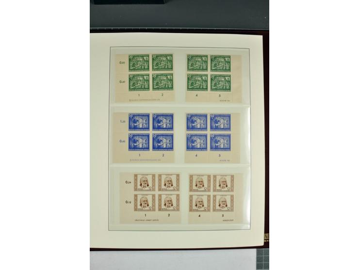1949/90, in den Hauptnummern nahezu komplette postfrische Sammlung der Druckvermerke und Druckereizeichen, meist in Vierer- o
