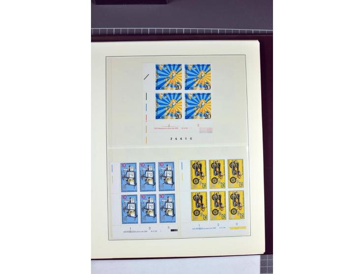 1949/90, in den Hauptnummern nahezu komplette postfrische Sammlung der Druckvermerke und Druckereizeichen, meist in Vierer- o