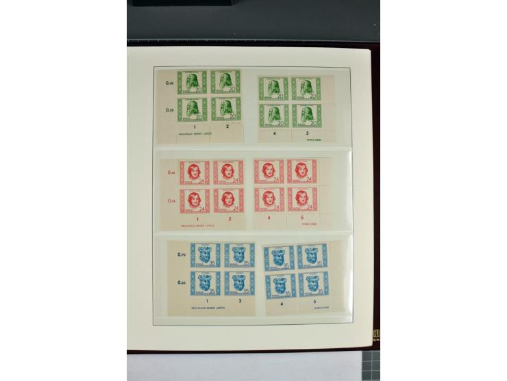 1949/90, in den Hauptnummern nahezu komplette postfrische Sammlung der Druckvermerke und Druckereizeichen, meist in Vierer- o