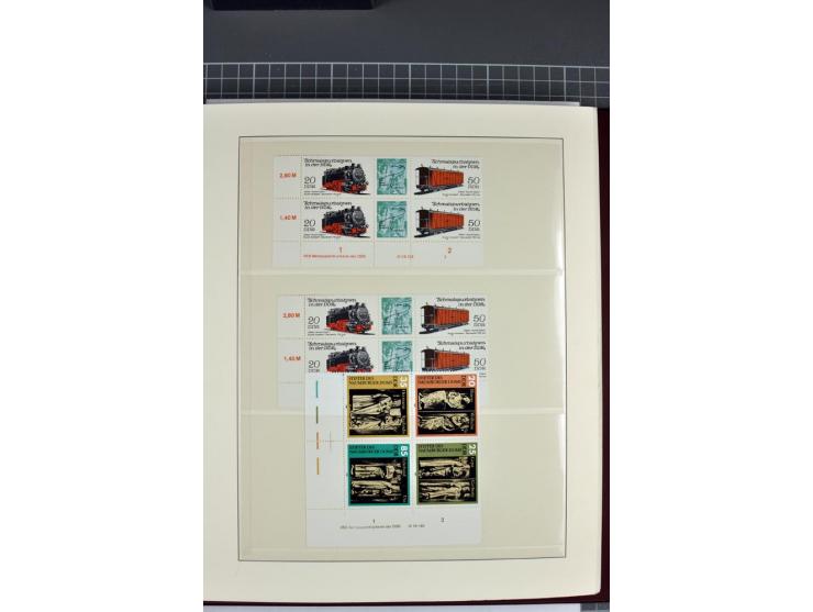 1949/90, in den Hauptnummern nahezu komplette postfrische Sammlung der Druckvermerke und Druckereizeichen, meist in Vierer- o