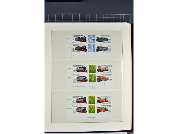 1949/90, in den Hauptnummern nahezu komplette postfrische Sammlung der Druckvermerke und Druckereizeichen, meist in Vierer- o