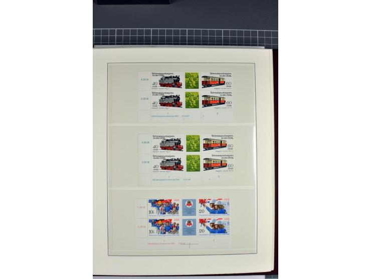 1949/90, in den Hauptnummern nahezu komplette postfrische Sammlung der Druckvermerke und Druckereizeichen, meist in Vierer- o