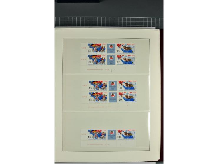 1949/90, in den Hauptnummern nahezu komplette postfrische Sammlung der Druckvermerke und Druckereizeichen, meist in Vierer- o